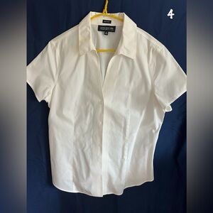 John of New York size 10 non-iron white short sleeve shirt